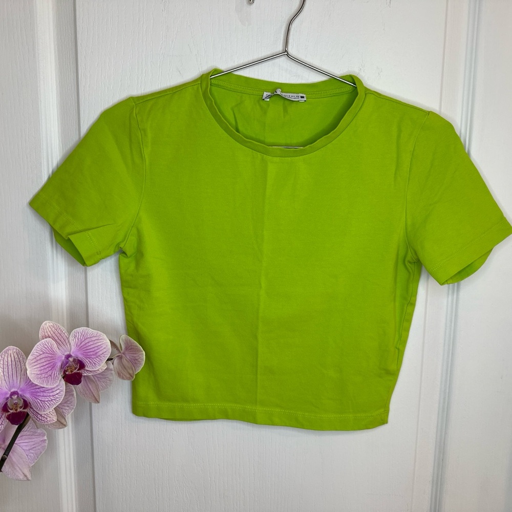 Zara Lime Green Girls T-Shirt (S)